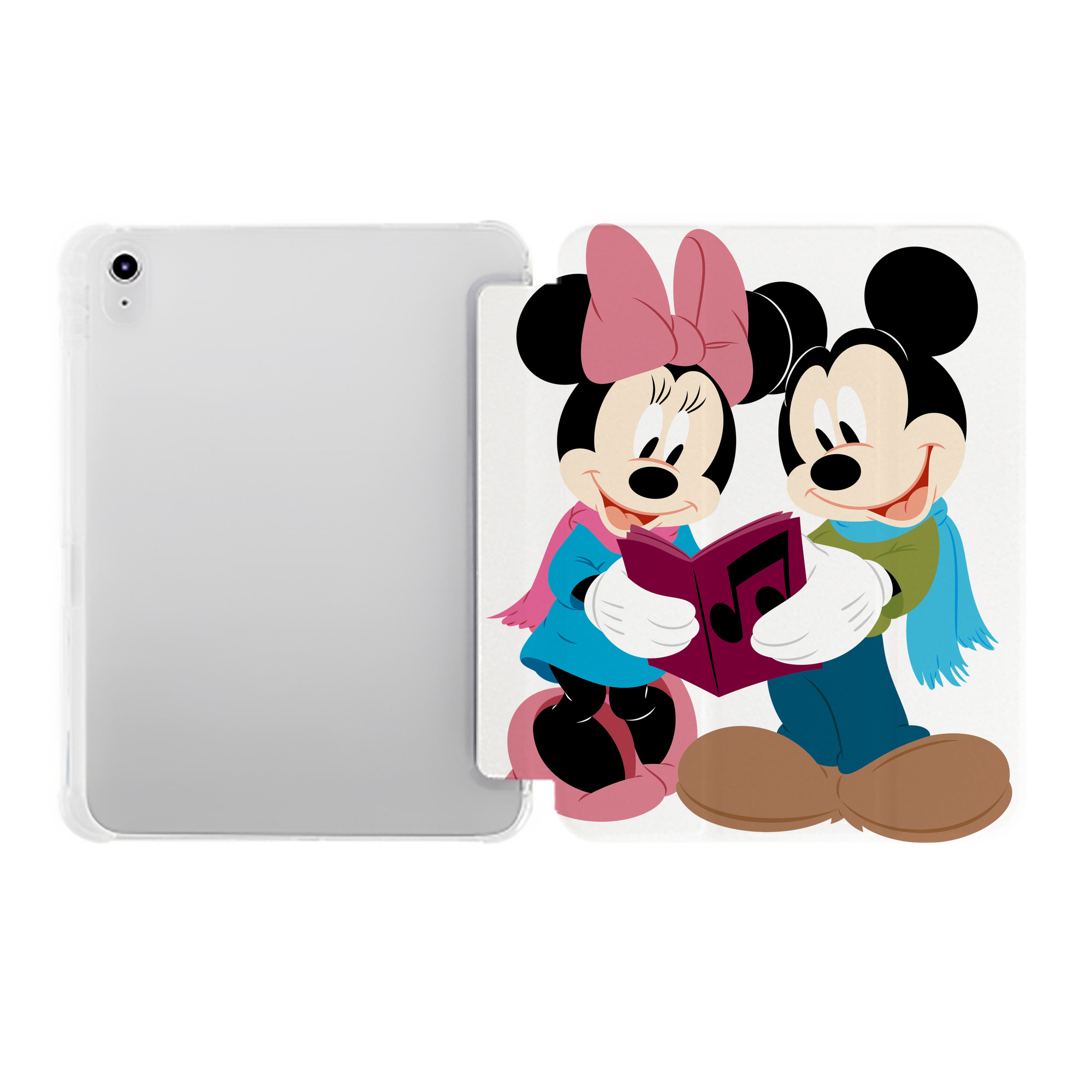（画像用） ミッキーマウス Mickey Mouse IPad ケース ペン収納付き 三つ折りスタンド PUレザー×シリコン 対応機種9.5/10.5/10.9インチ